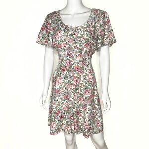VTG 70s Jonathan Martin Floral Dress Womens SZ 7 Romantic Garden Party Cottage